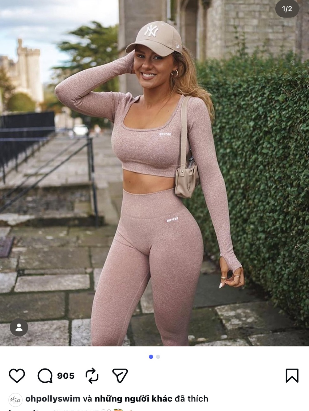 Bo+tee Seamless Long-Sleeve Crop Top in Sand size S
